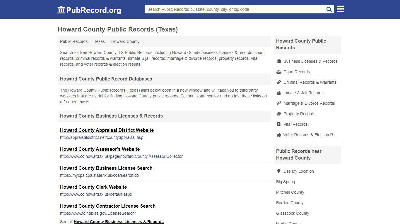 Free Howard County Public Records (Texas Public Records)