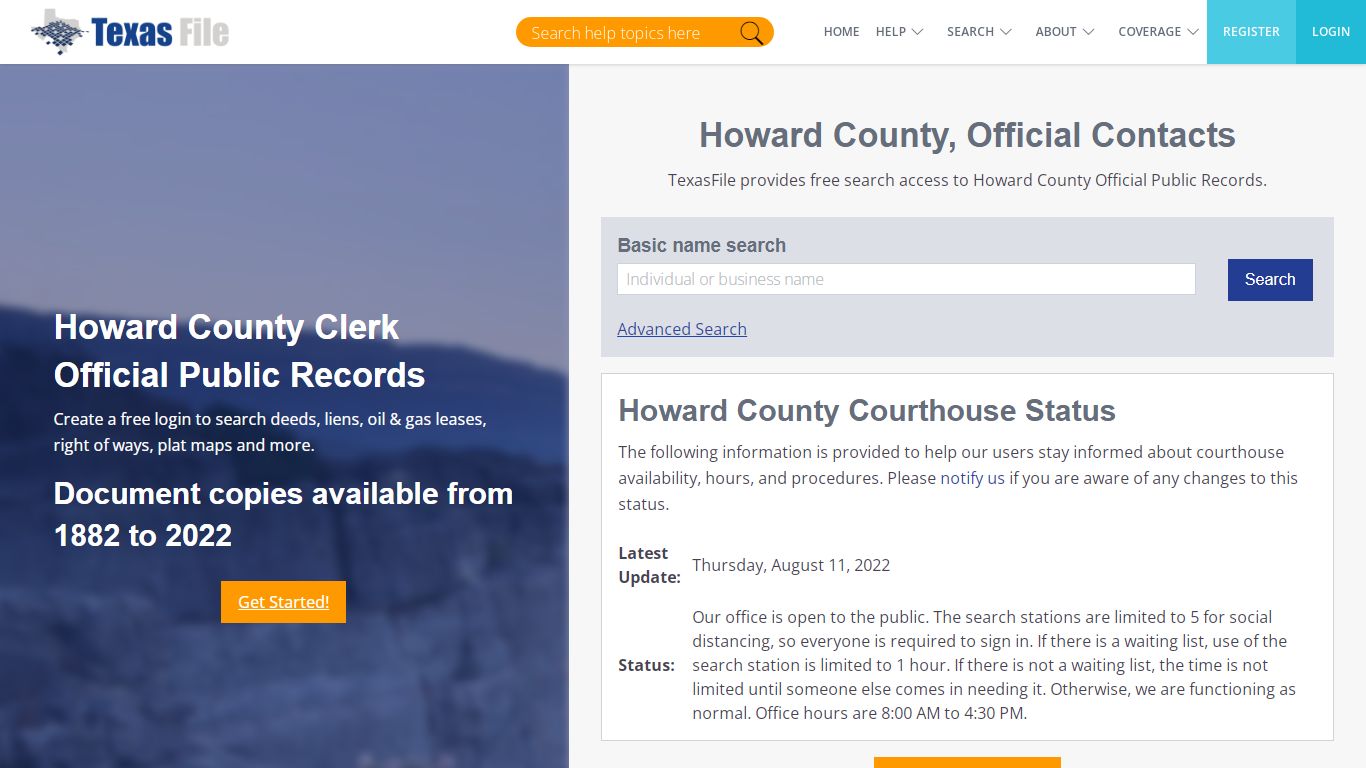 Howard County Clerk Official Public Records | TexasFile