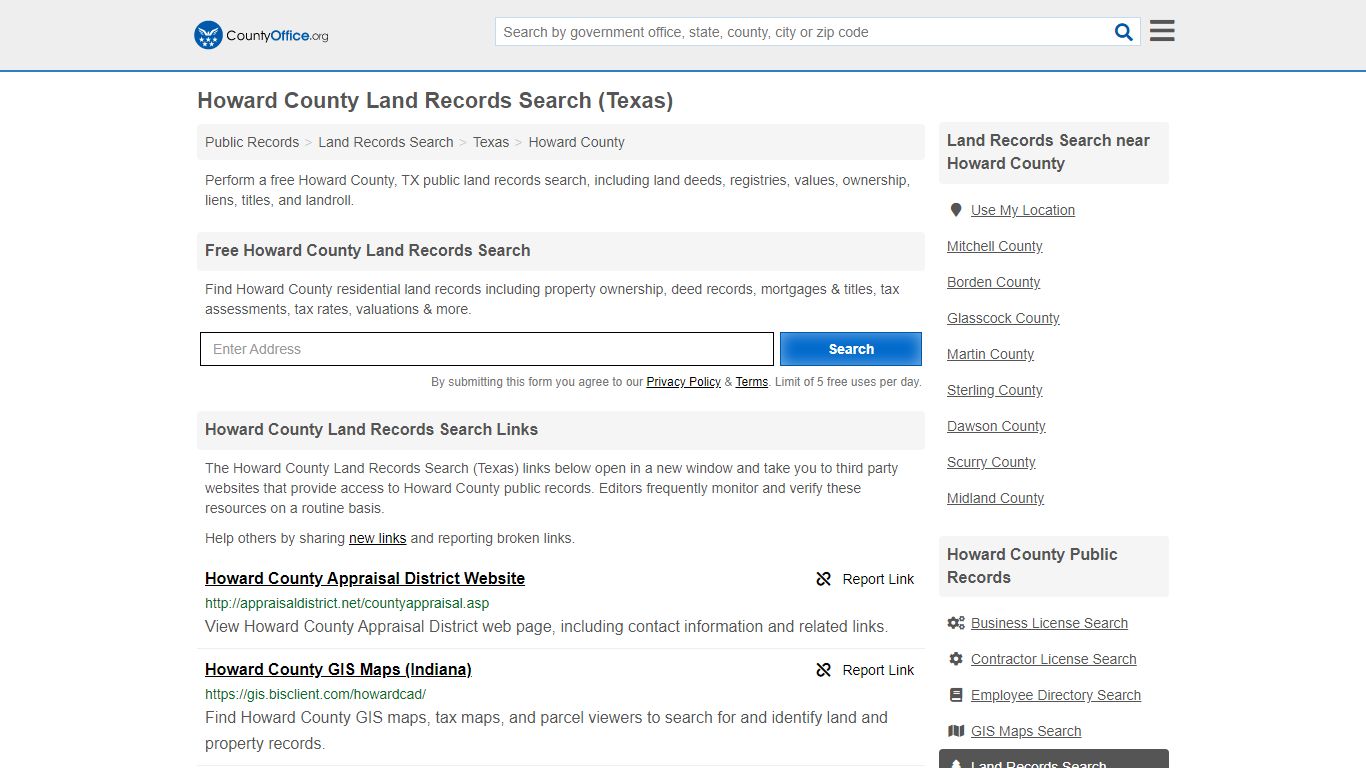 Howard County Land Records Search (Texas) - County Office